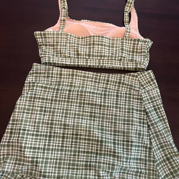 Green gingham Lime Ricki swimsuit - Picture 2 of 6